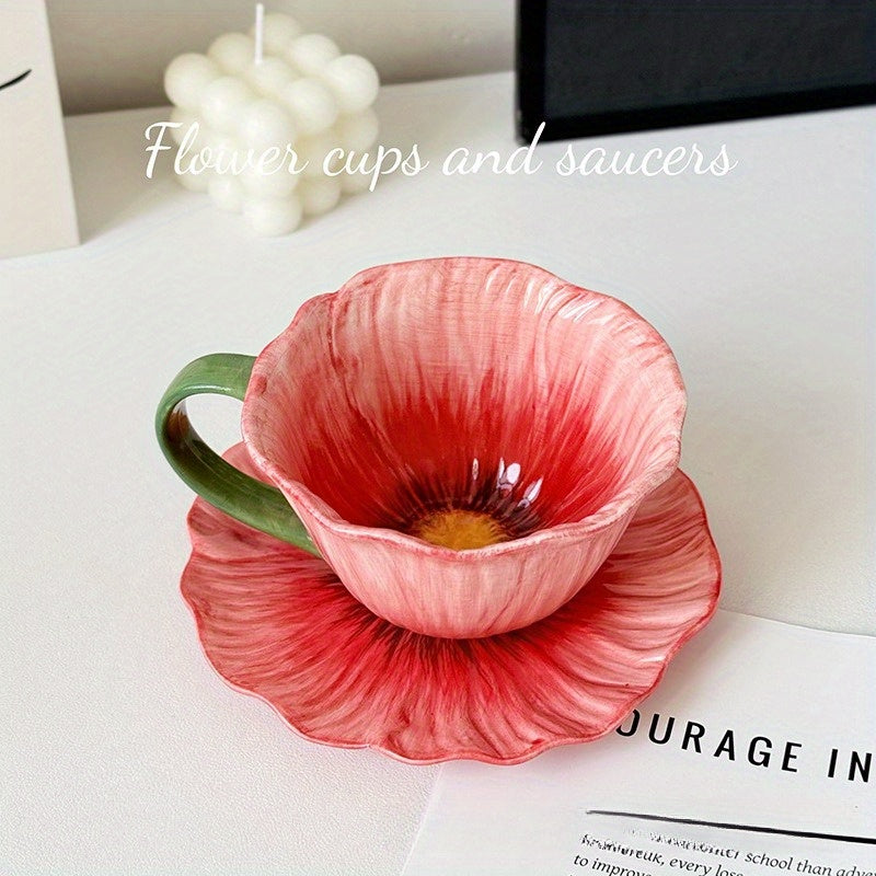 Tasse à café élégante en céramique à motif floral