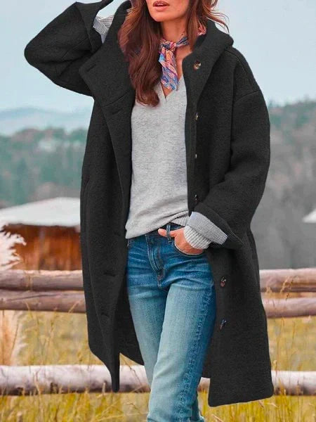 Faye – Coat with Buttons and Hood