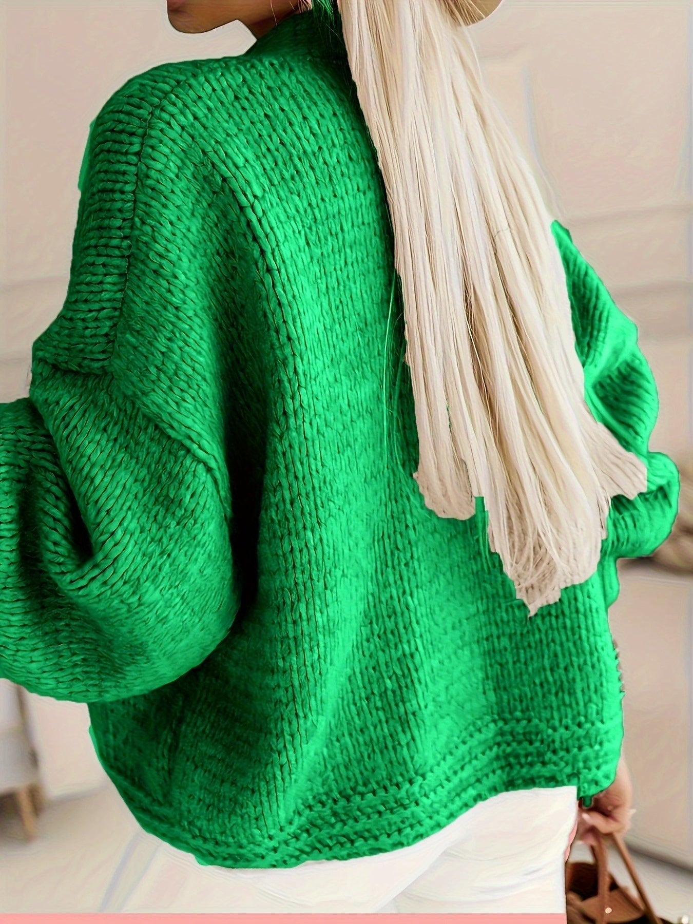 Front™ | Women's Beige Open-Front Sweater