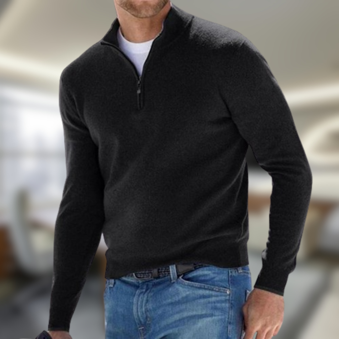 Paride | Zippered High Neck Sweater