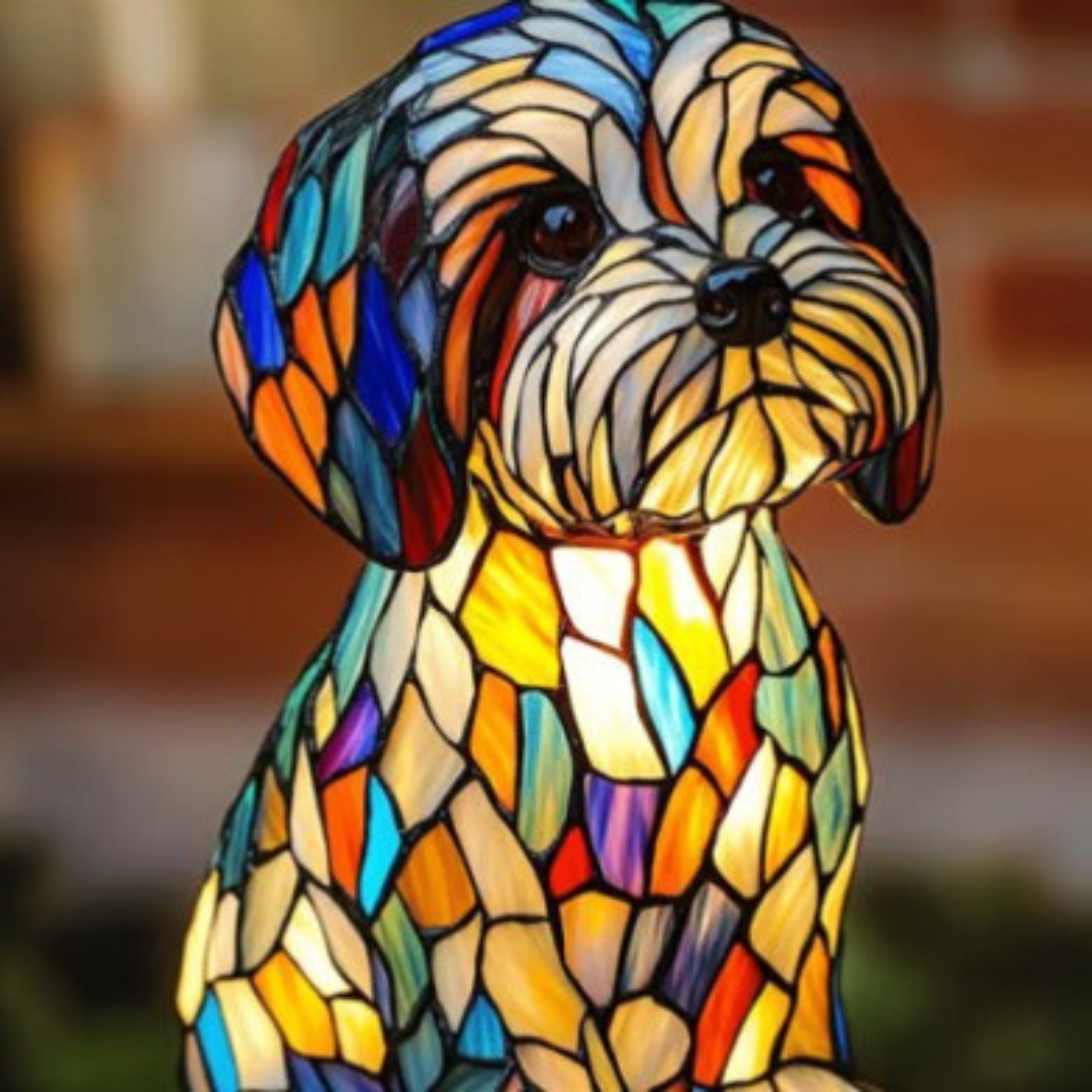 Papouille | Magical Dog Lamp Made of Colorful Glass