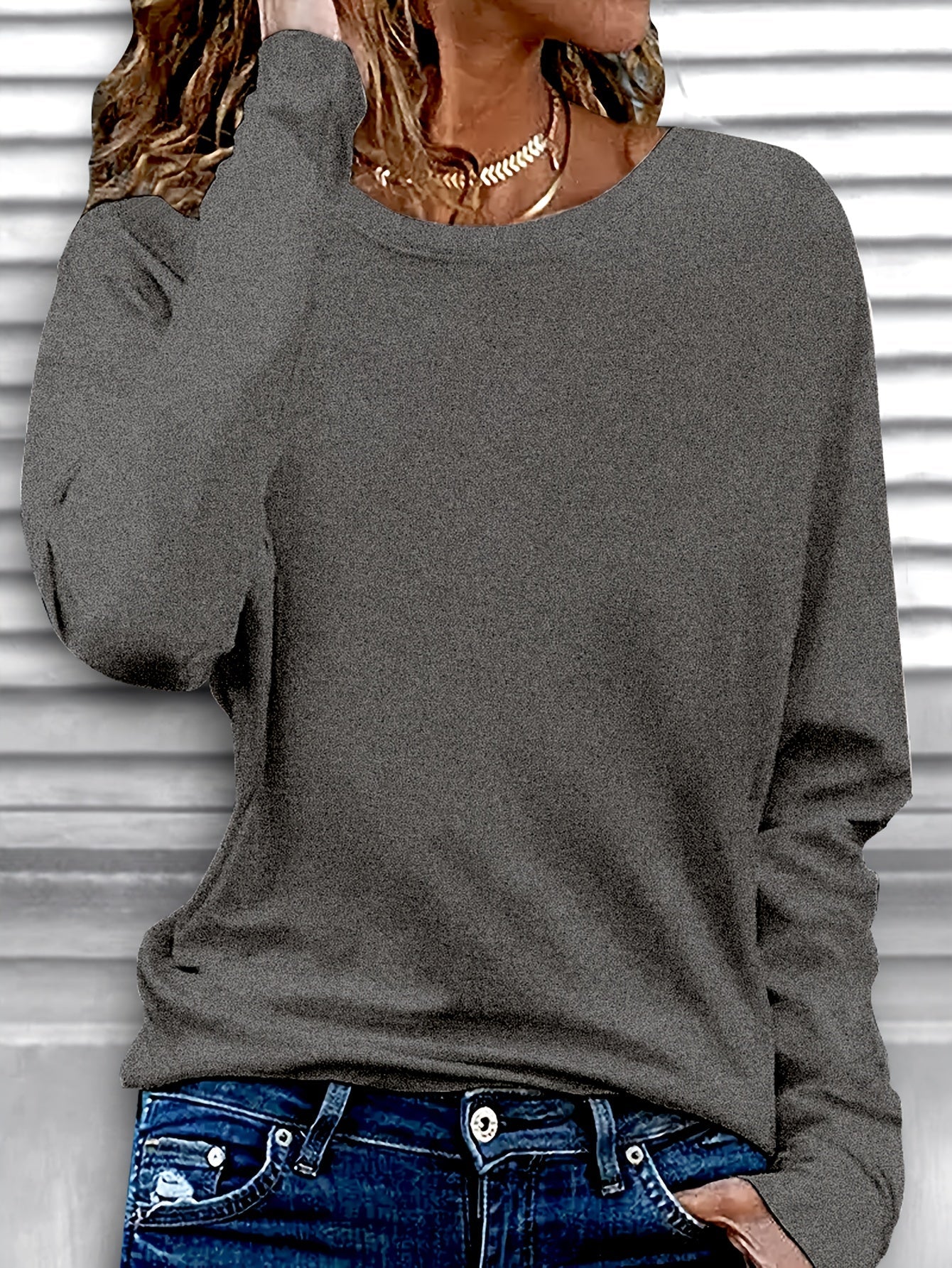 3™ | Trio of Casual Long Sleeve Crew Neck T-Shirts