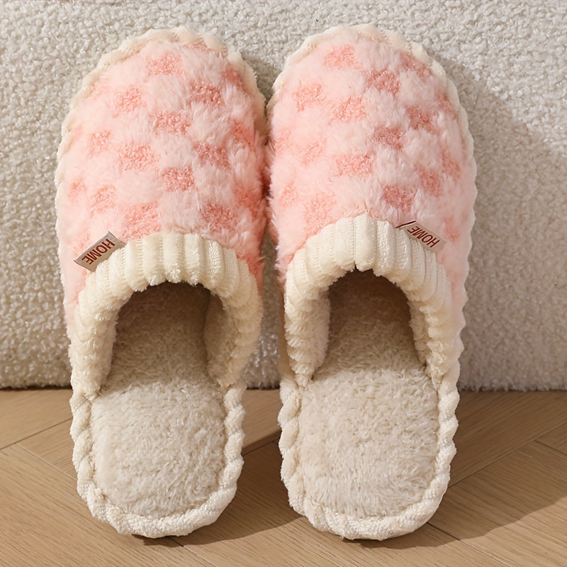 Women’s Plush Faux Fur Slippers – Cozy Non-Slip Winter Shoes