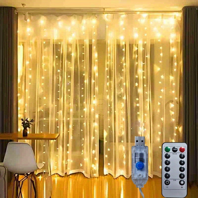 LED Sprookjesscherm Lichtjes, Sprookjesscherm Lichtjes voor Slaapkamer, Koude Witte USB Plug-in 8 Modi Chandelier String Lichtjes met Afstandsbediening, Geschikt voor Kerstmis, Slaapkamer, Binnen, Bruiloft, Feest, etc. Decoratie, Geschikt voor Alle Seizoe