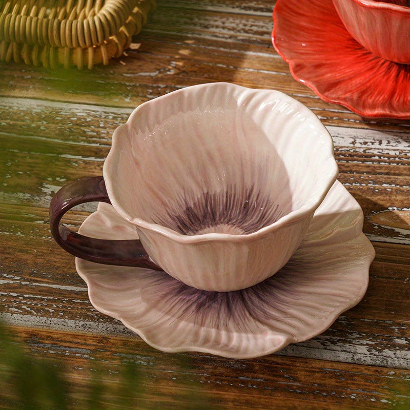 Tasse à café élégante en céramique à motif floral