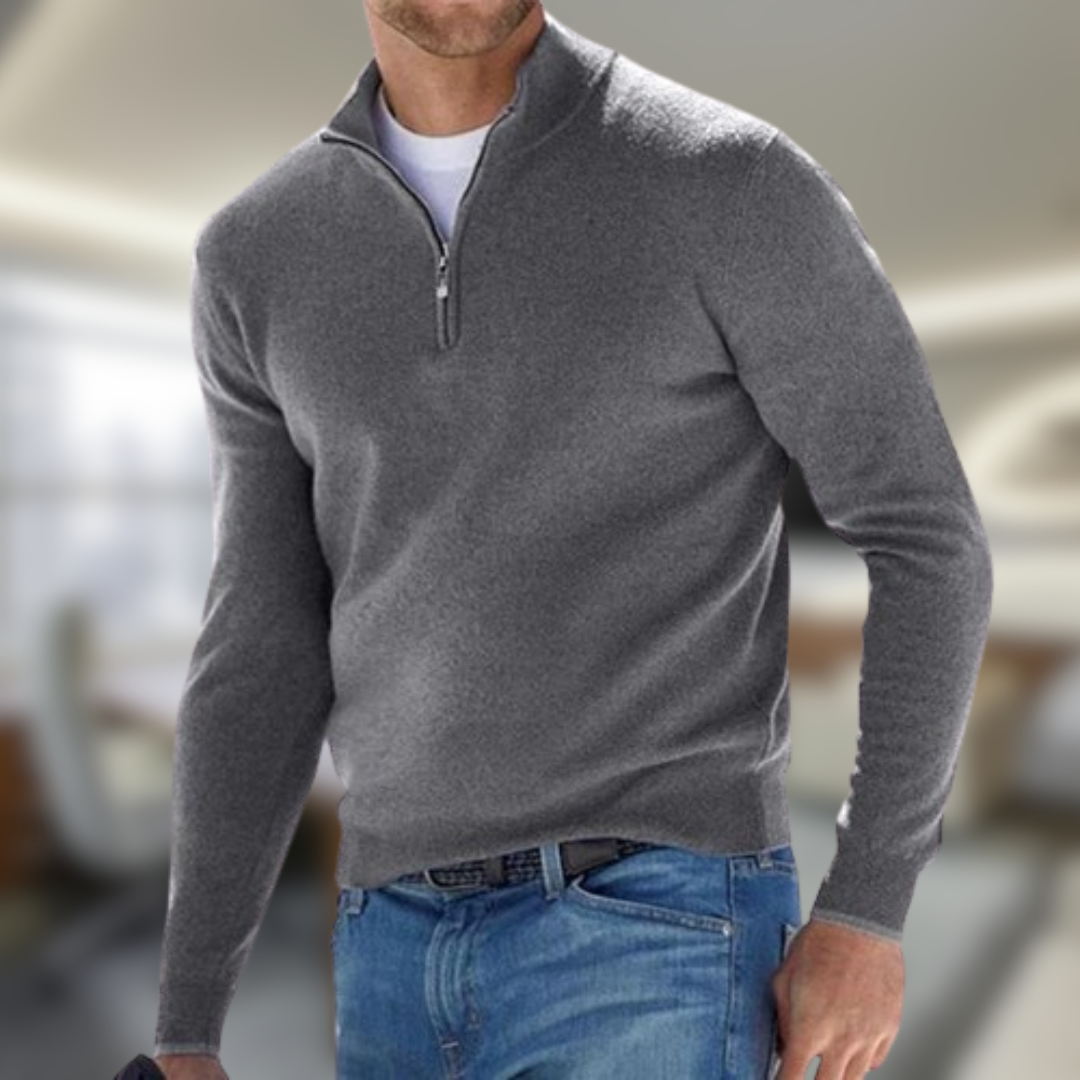 Paride | Zippered High Neck Sweater