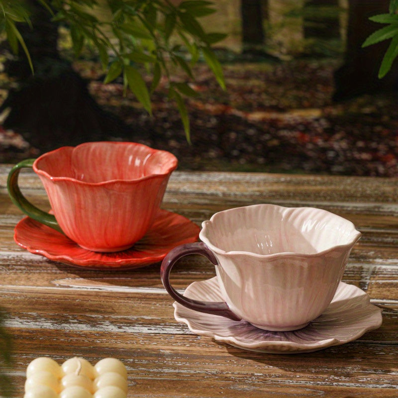 Tasse à café élégante en céramique à motif floral
