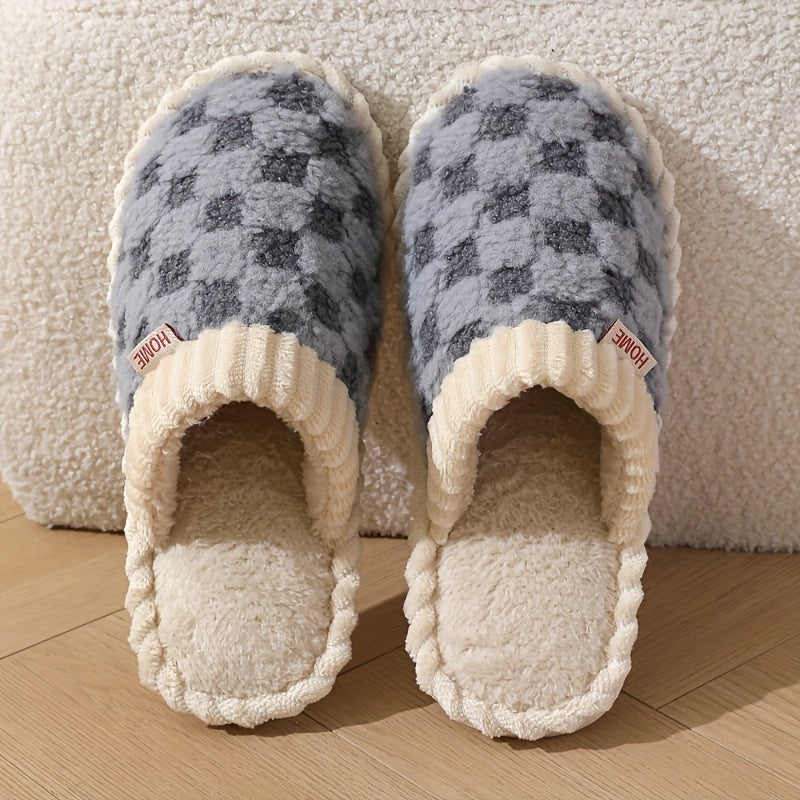 Women’s Plush Faux Fur Slippers – Cozy Non-Slip Winter Shoes