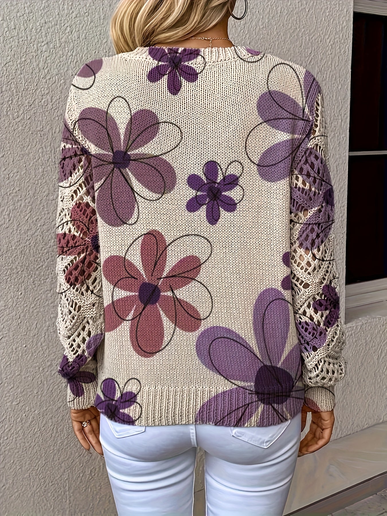 Lange™ | Bohemian Floral Print V-Neck Long Sleeve Top - Elegant Design