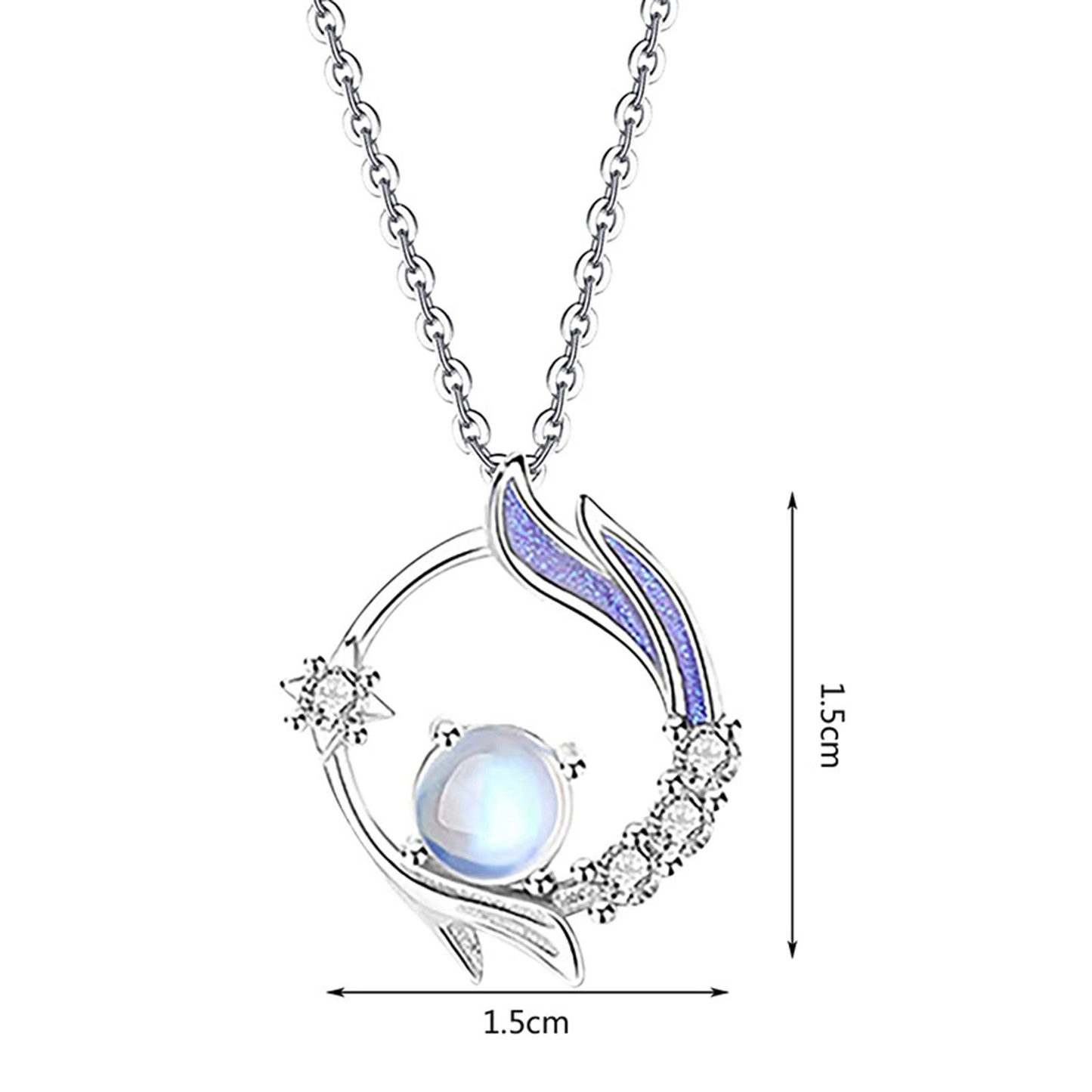Collier en argent avec accent de pierre de lune