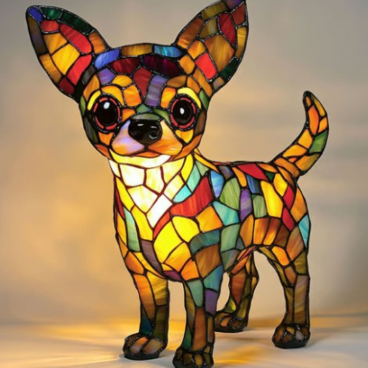 Choupette | Magical Dog Lamp Made of Colorful Glass