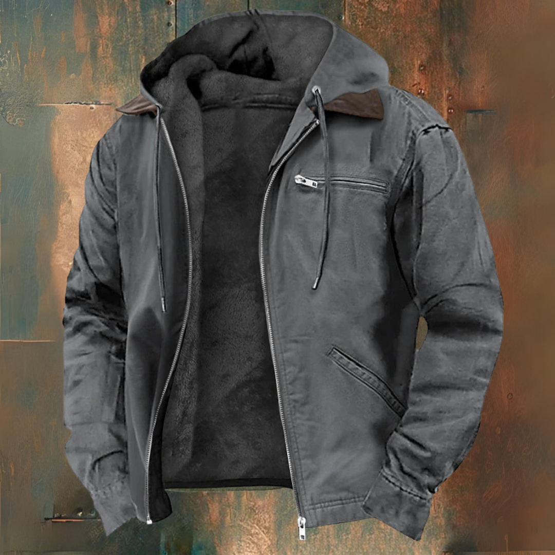 Zippered Hooded Sweatshirt