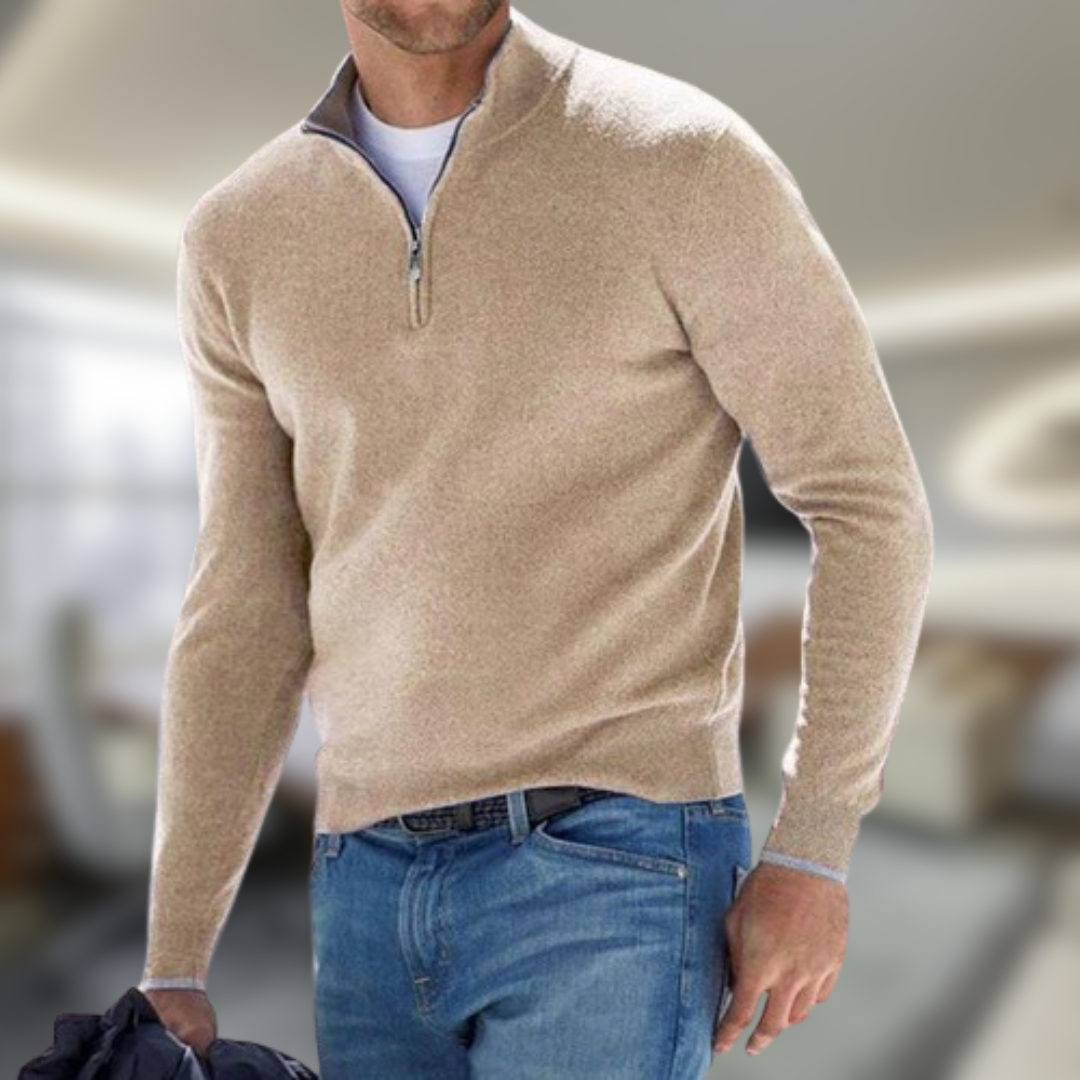 Paride | Zippered High Neck Sweater