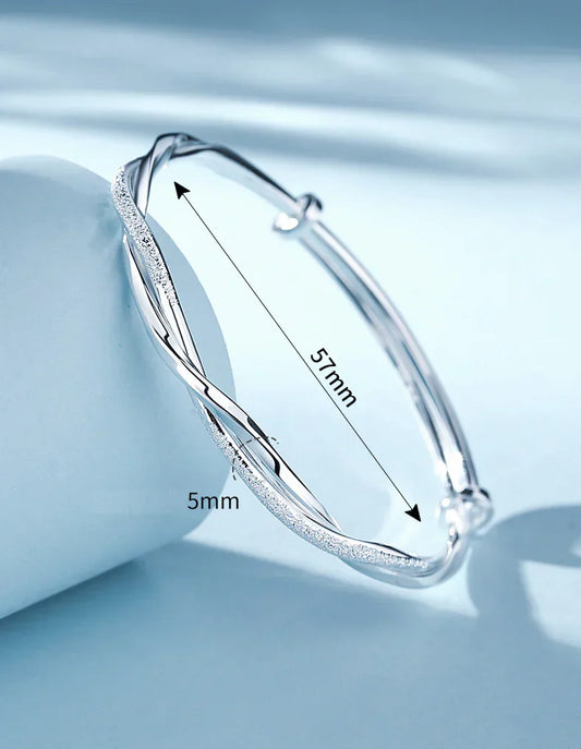 Bracelet élégant en argent tressé