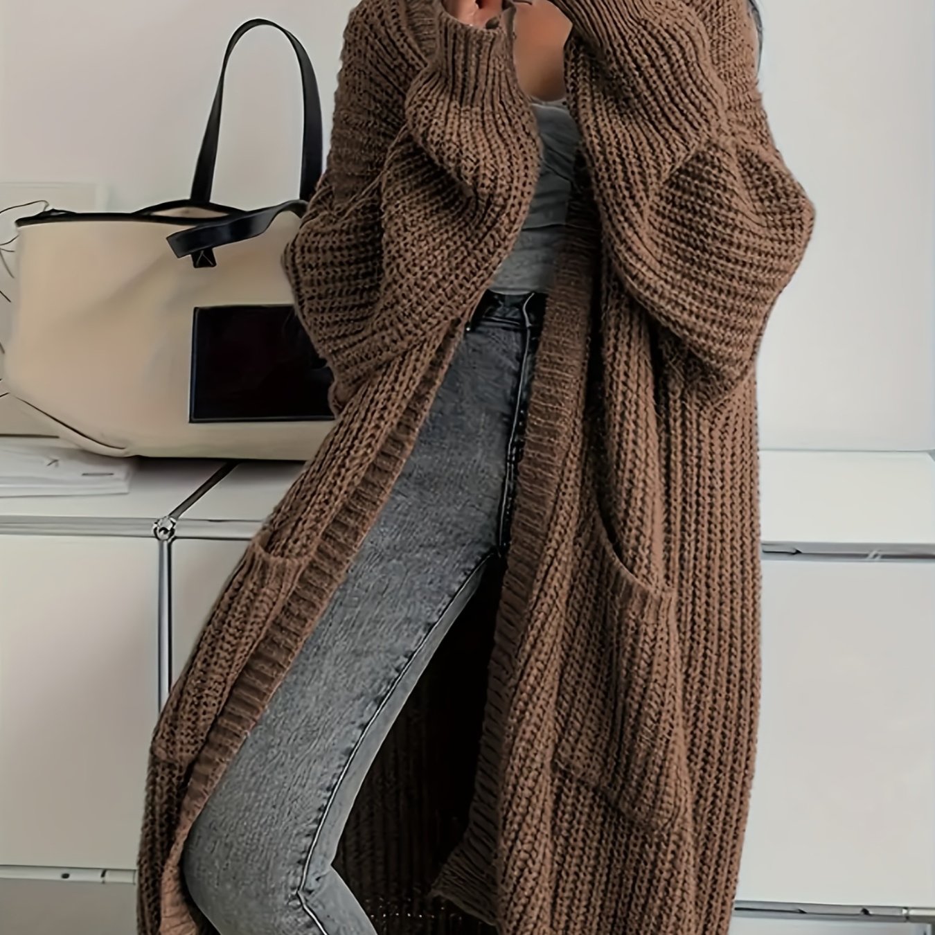 Gray™ | Women's Belted Cozy Cardigan in Gray