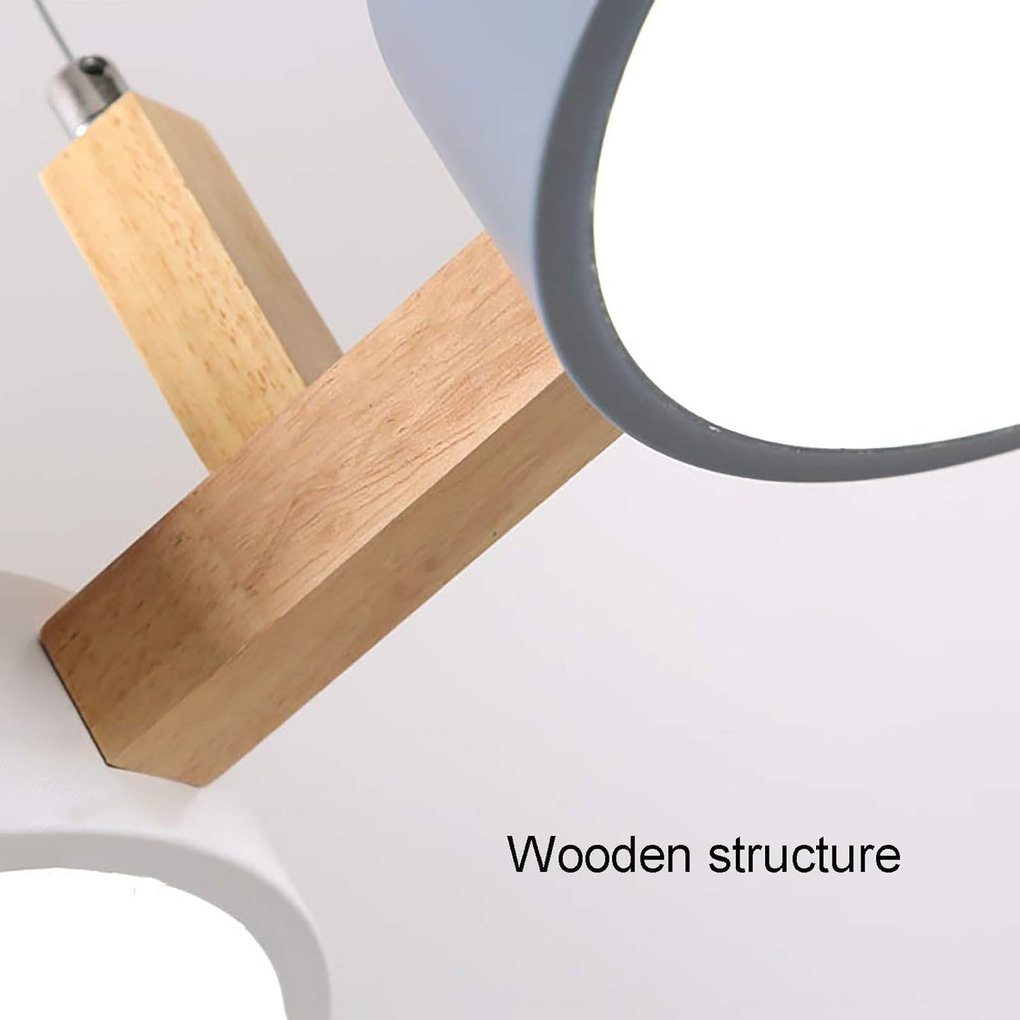 Lampe à suspension cylindrique Delira Scandinavisch Metal Hout