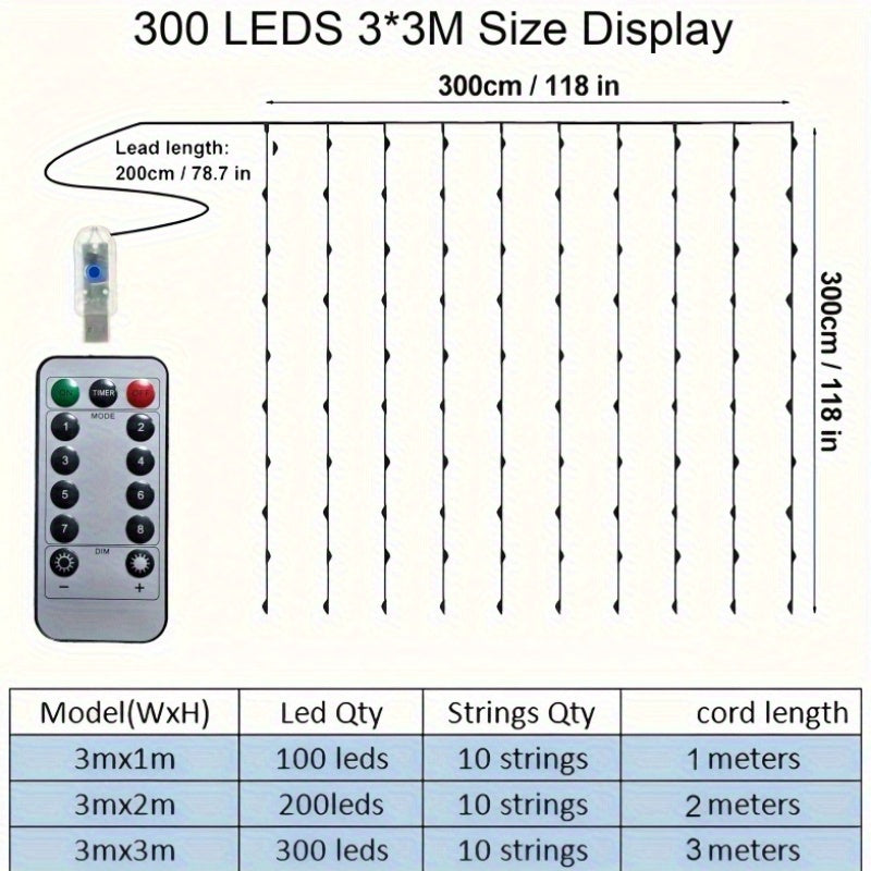 LED Sprookjesscherm Lichtjes, Sprookjesscherm Lichtjes voor Slaapkamer, Koude Witte USB Plug-in 8 Modi Chandelier String Lichtjes met Afstandsbediening, Geschikt voor Kerstmis, Slaapkamer, Binnen, Bruiloft, Feest, etc. Decoratie, Geschikt voor Alle Seizoe