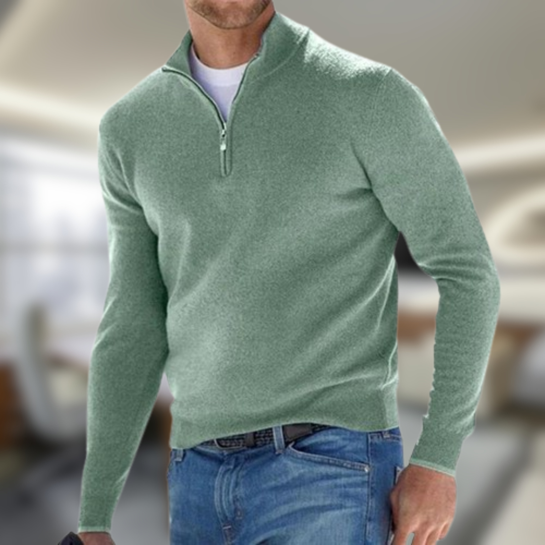 Paride | Zippered High Neck Sweater