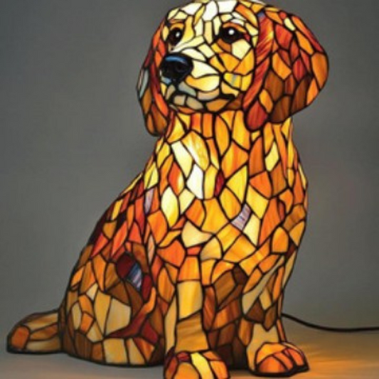 Loulou | Magical Dog Lamp Made of Colored Glass