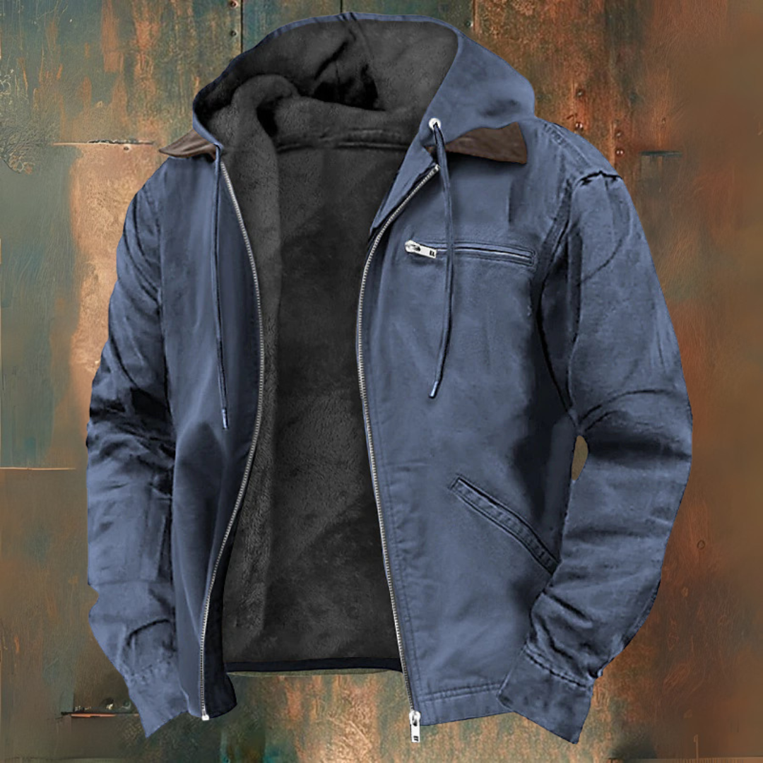 Zippered Hooded Sweatshirt