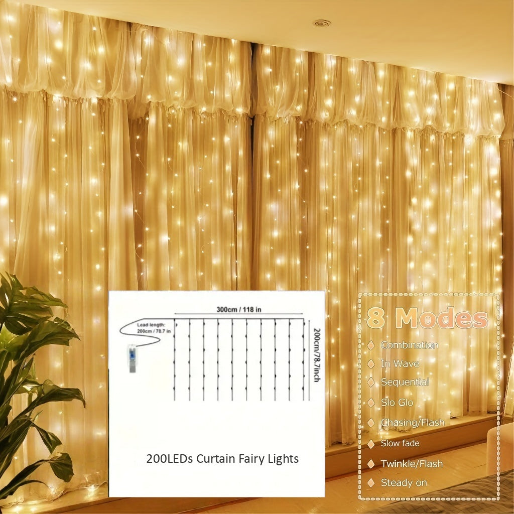 LED Sprookjesscherm Lichtjes, Sprookjesscherm Lichtjes voor Slaapkamer, Koude Witte USB Plug-in 8 Modi Chandelier String Lichtjes met Afstandsbediening, Geschikt voor Kerstmis, Slaapkamer, Binnen, Bruiloft, Feest, etc. Decoratie, Geschikt voor Alle Seizoe
