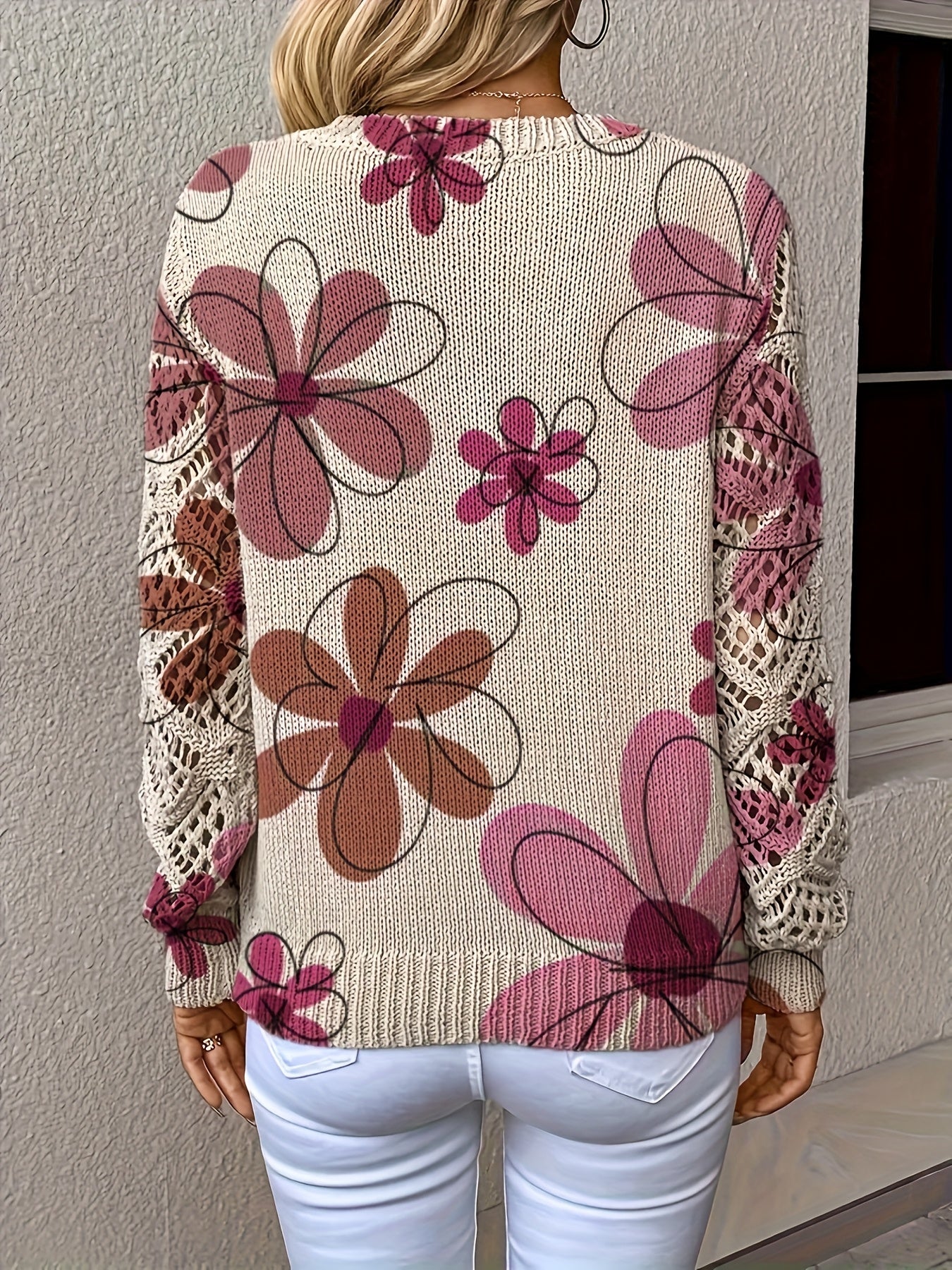 Lange™ | Bohemian Floral Print V-Neck Long Sleeve Top - Elegant Design