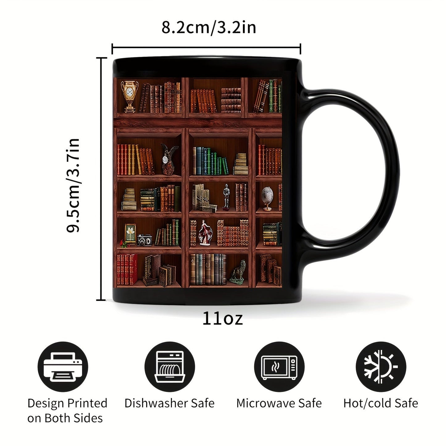 Tasse en céramique pour étagère de bibliothèque