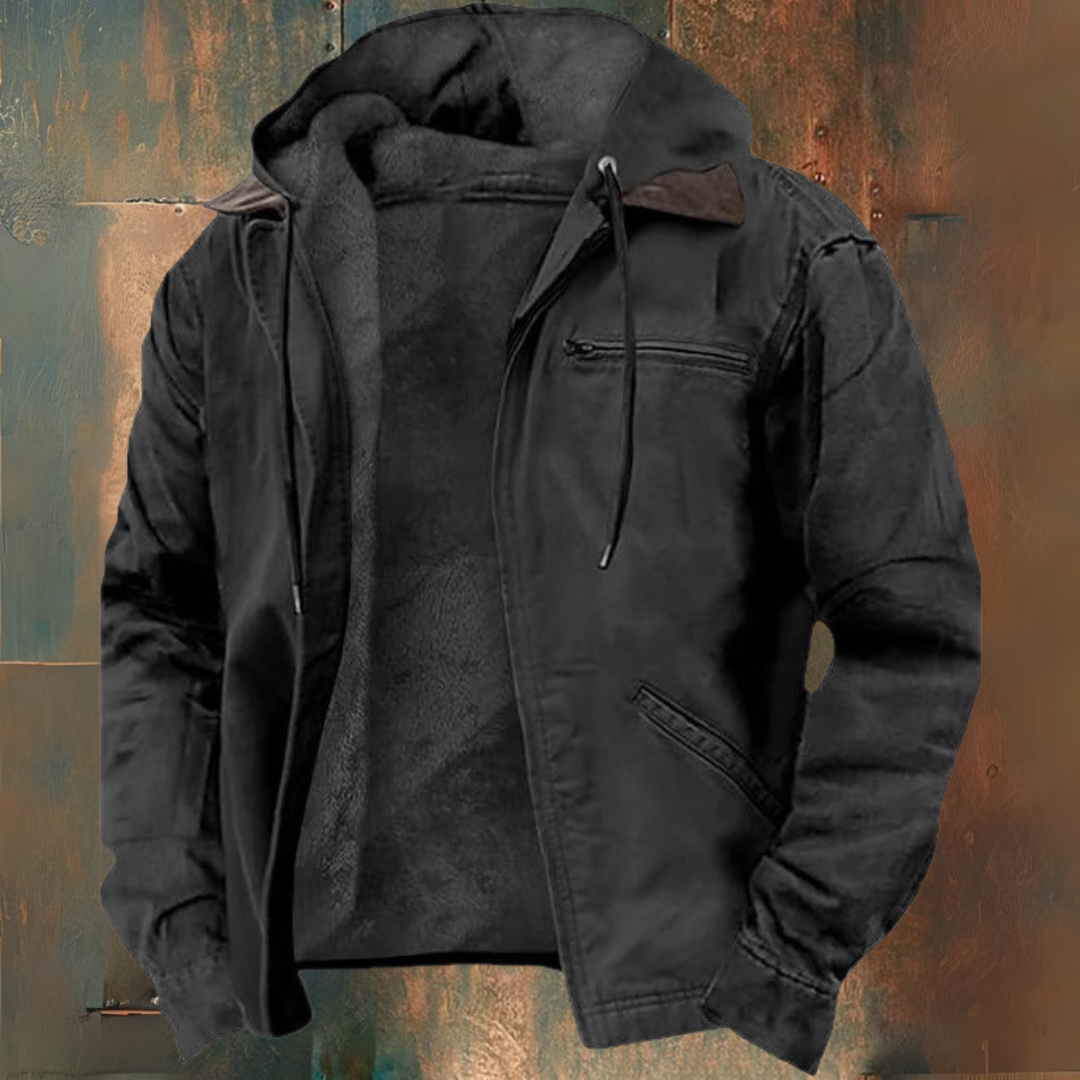 Zippered Hooded Sweatshirt
