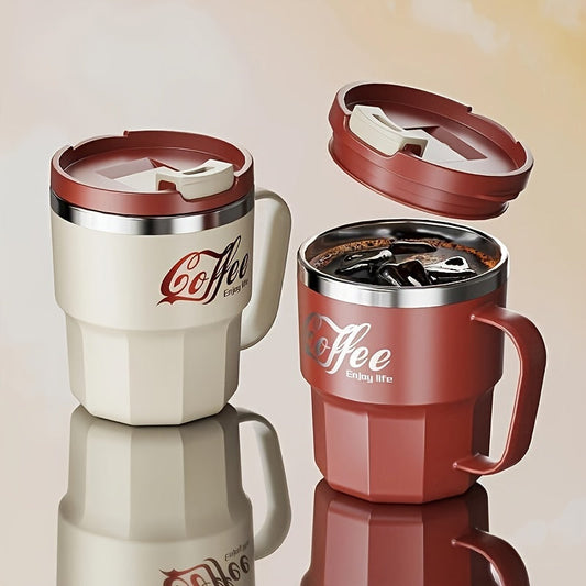 Tasse à café à double paroi avec couvercle