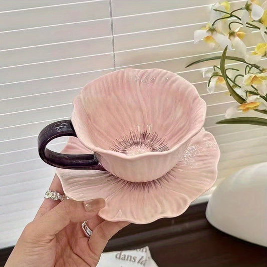 Tasse à café élégante en céramique à motif floral