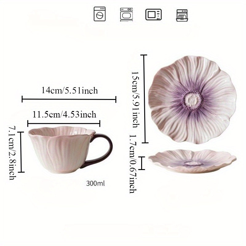 Tasse à café élégante en céramique à motif floral