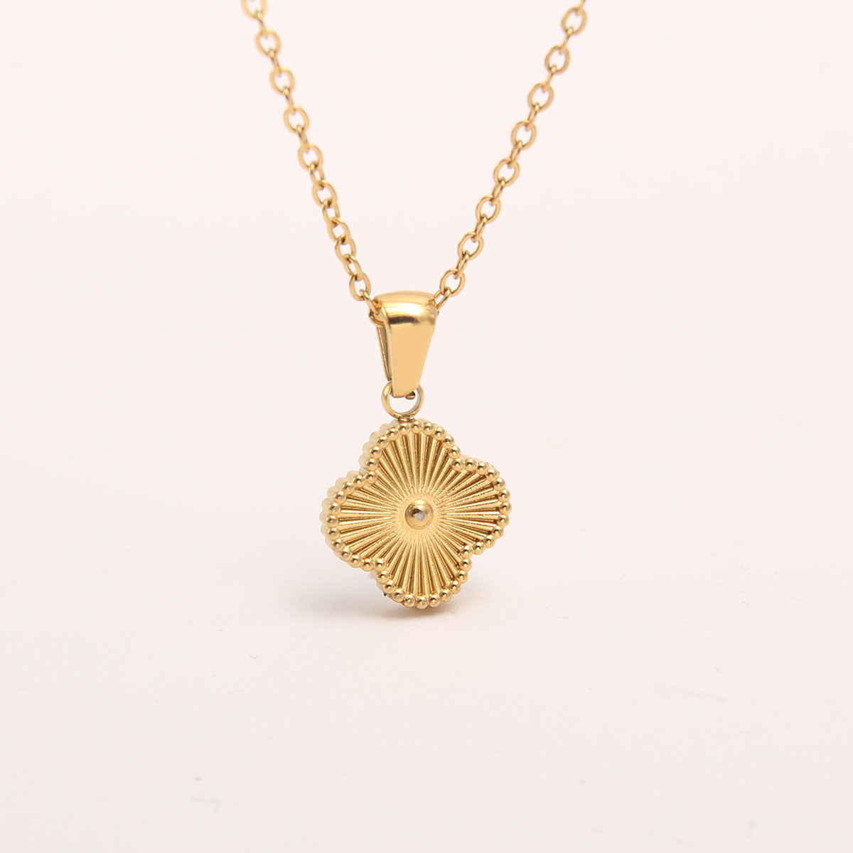 Four-Leaf Clover Letter Pendant Necklace