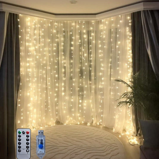LED Sprookjesscherm Lichtjes, Sprookjesscherm Lichtjes voor Slaapkamer, Koude Witte USB Plug-in 8 Modi Chandelier String Lichtjes met Afstandsbediening, Geschikt voor Kerstmis, Slaapkamer, Binnen, Bruiloft, Feest, etc. Decoratie, Geschikt voor Alle Seizoe