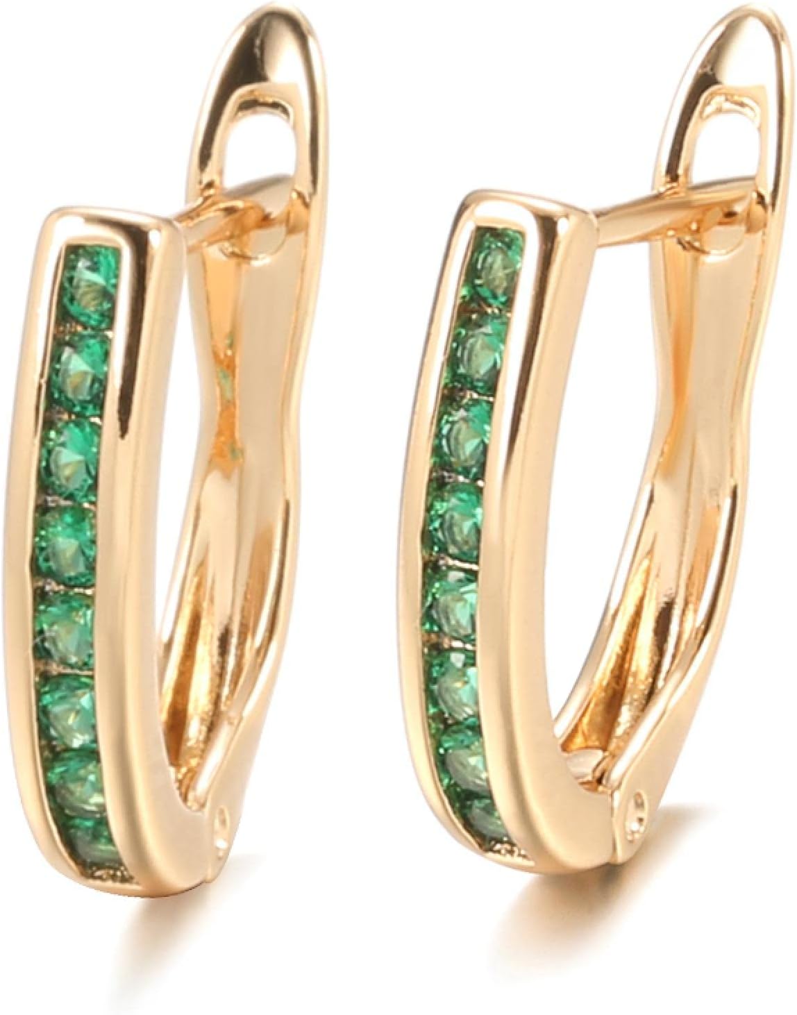 Boucles d'oreilles en or, émeraude et diamant