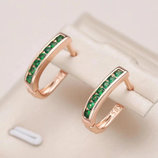 Boucles d'oreilles en or, émeraude et diamant