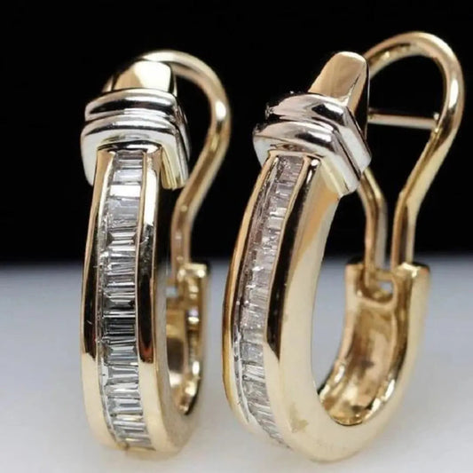 Boucles d'oreilles vintage classiques en or et diamants