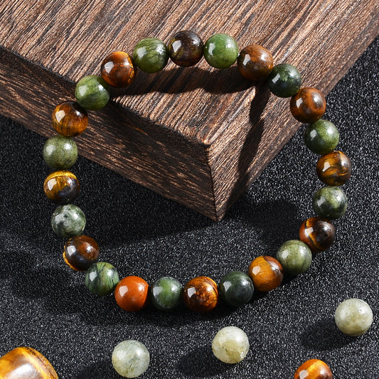 Natural Tiger Eye White Crystal Bracelet