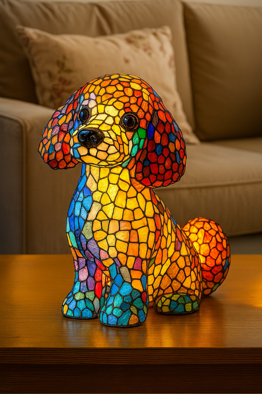 Kiki | Magical Dog Lamp Made of Colored Glass