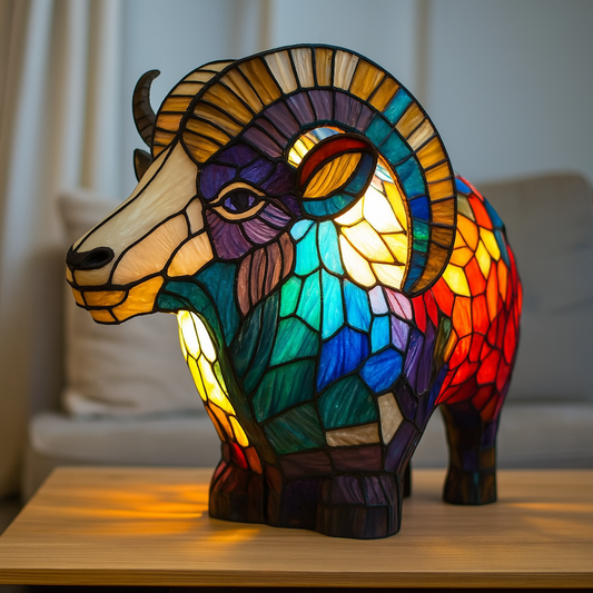 Bijou | Magical Goat Lamp Made of Colorful Glass