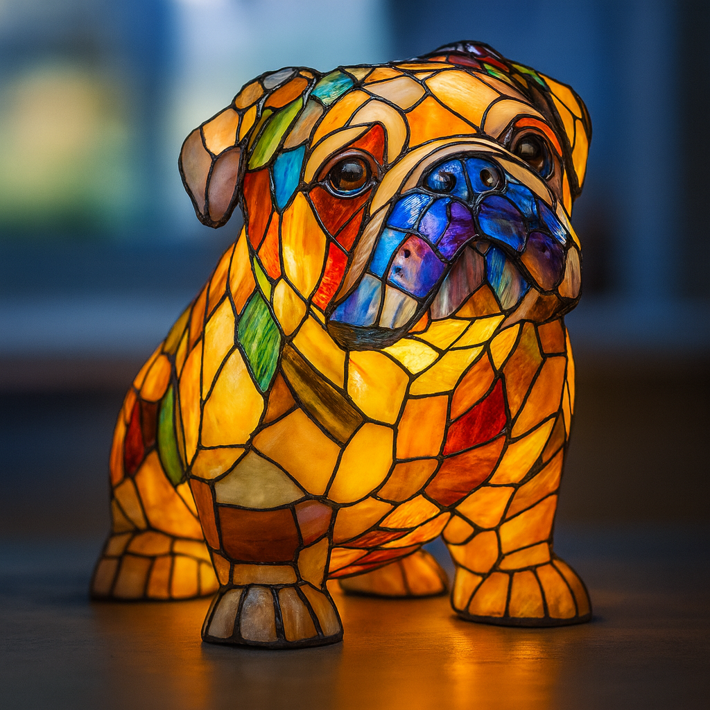 Shadow | Magical Dog Lamp Made of Colored Glass