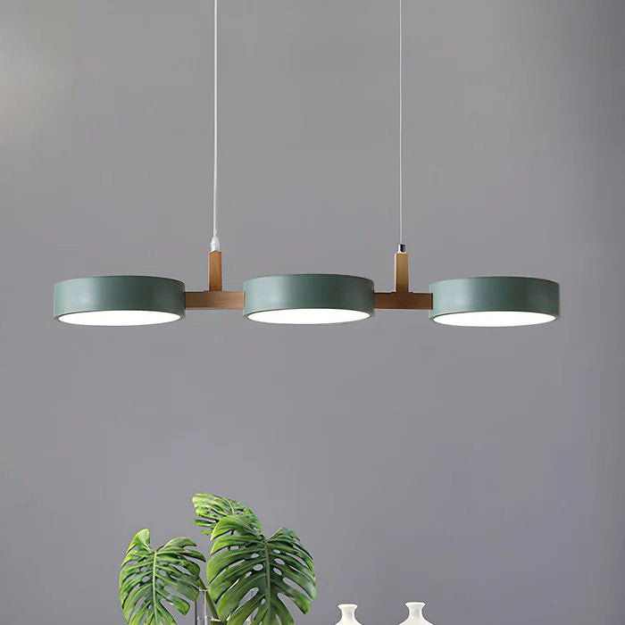Lampe à suspension cylindrique Delira Scandinavisch Metal Hout