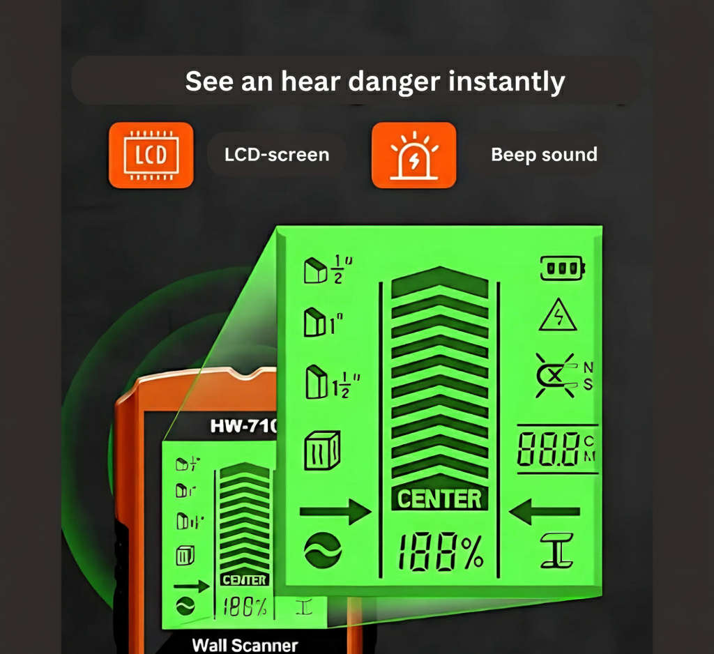 WallScan™ Pro – Versatile Detector for Metal, Wood, and Cables