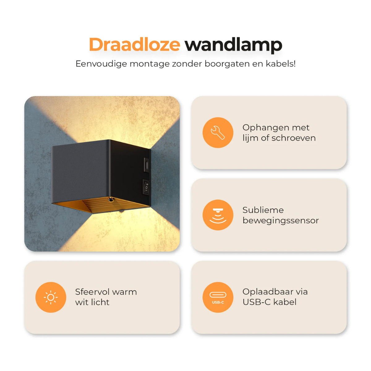 RadiantCube™ | Elegant Wireless Wall Light