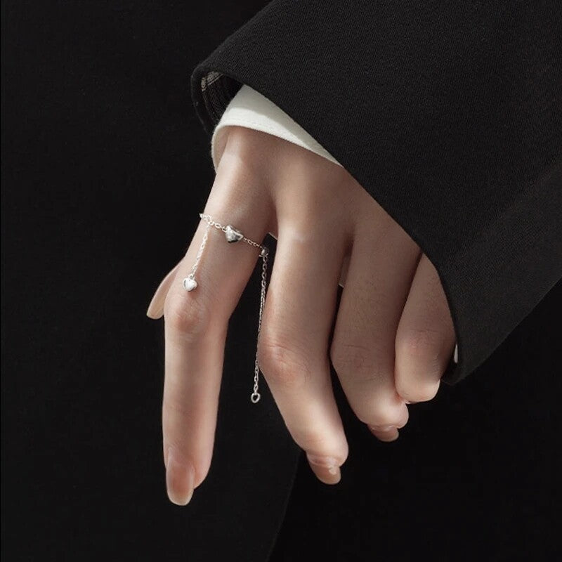 Bague ajustable en forme de cœur – Fantaisiste et romantique