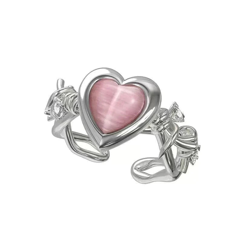 Bague cœur antioxydante personnalisable