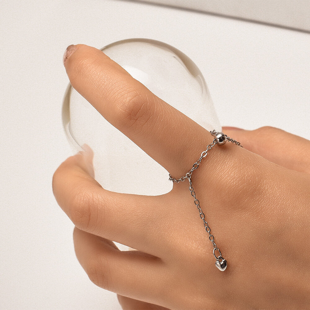 Bague ajustable en forme de cœur – Fantaisiste et romantique