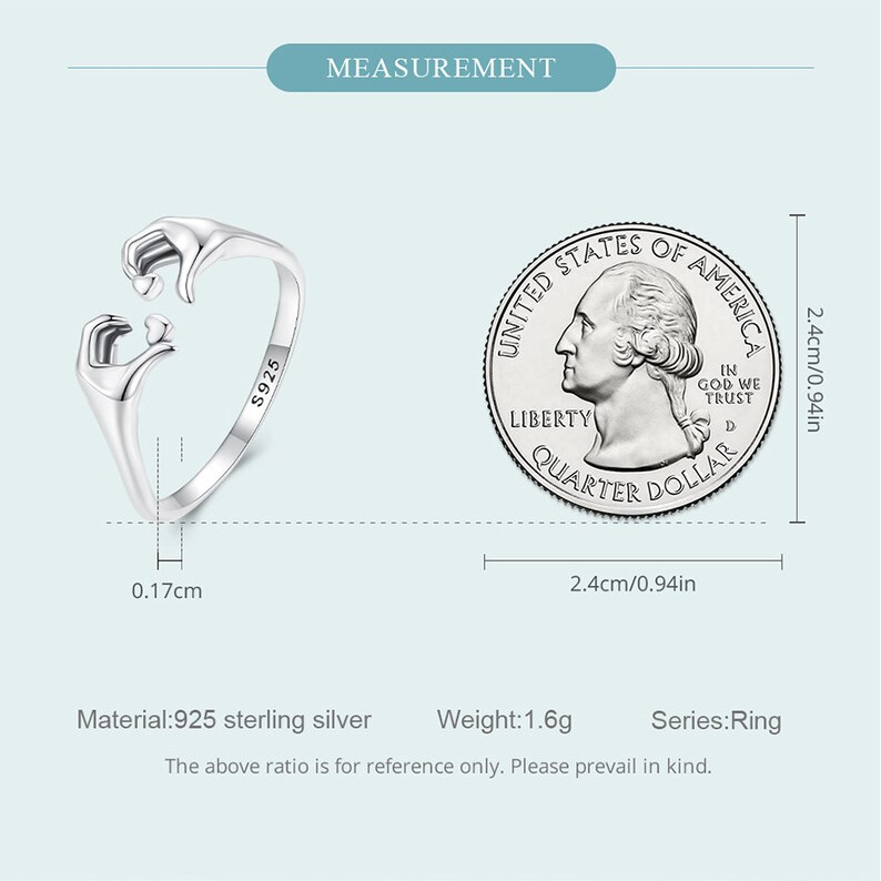 Bague de couple en argent sterling 925 avec inscription « Embracing Love »