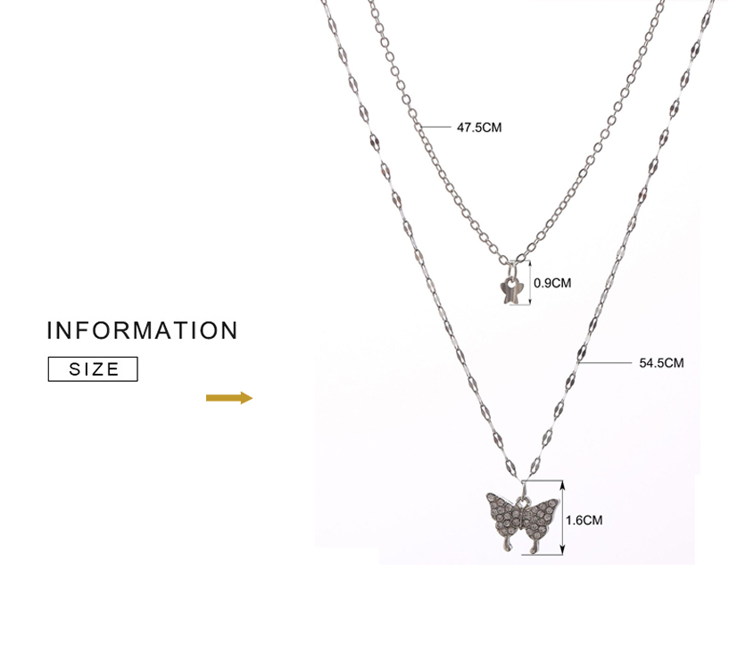 Ensemble élégant de colliers en argent avec un motif papillon éblouissant
