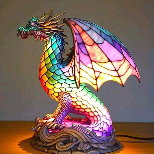 Ignis | Magical Dragon Lamp Made of Colorful Glass