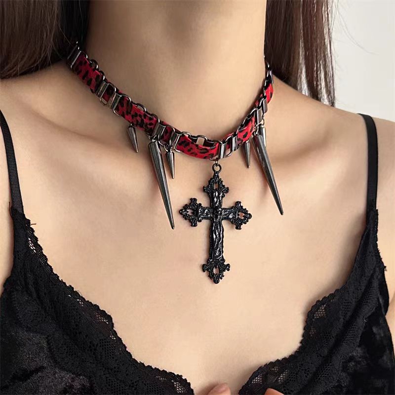 Dark Halloween Cross Collarbone Chain
